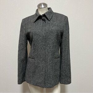 VINTAGE RALPH LAUREN Women’s Preppy Chic 100% Lambs Wool Herringbone Jacket Sz 8